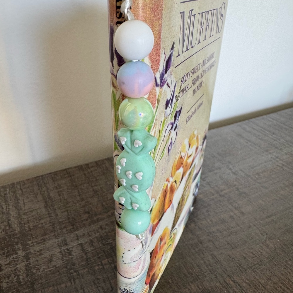 Green Candy Wrapper Bookmark with Heart Design